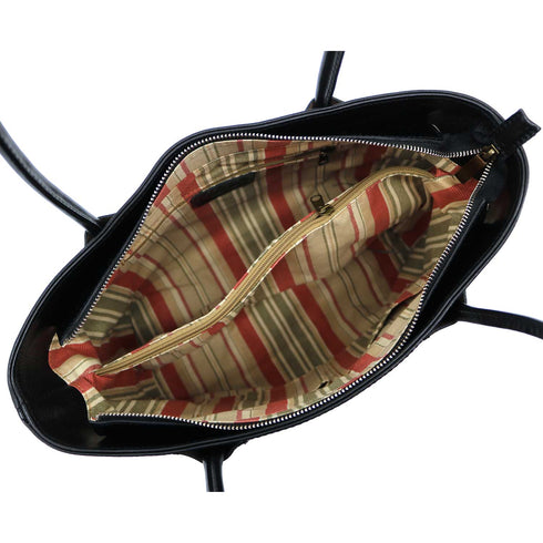 Floto Italian Leather Napoli Women's Handbag Shoulder Bag black inside